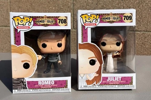 Funko Pop Romeo + Juliet Lot of 2 #708 #709 Movies Vinyl Figures Set