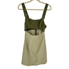 Cider Green Cutout Mini Dress NWT Olive Forestcore Goblincore Earthy Womens Sz S