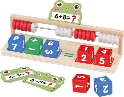 Wooden Math Learning Toys, Number Blocks Toys, Abacus for Kids Math,Montessori T
