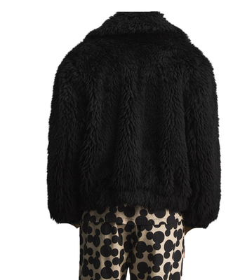 Zara x Harry Lambert x Disney Faux Fur Coat Black Size L Large