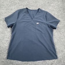 Figs Scrub Top Womens XXL Blue Catarina One Pocket Medical Nurse Comfort