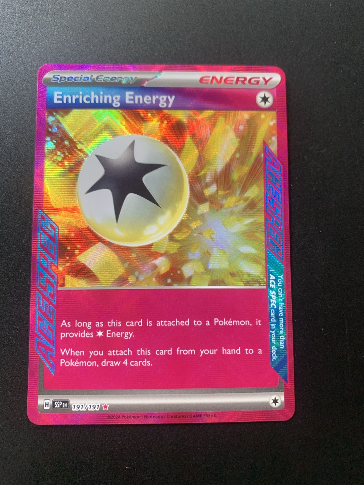Pokémon TCG Enriching Energy 191/191 Surging Sparks Holo Card