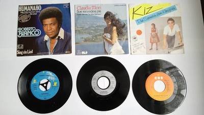 3 Single-Vinyl-Schallplatten: Roberto Blanco, Claudia Mori, KIZ