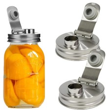 2Pk Stainless Steel Mason Jar Spout Lid Wide Mouth Pour Spout Flip Cap