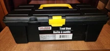 Case Of 24 Plastic Toolboxes 12x6x4 Inches. Black. Box Has Never Been Opened.