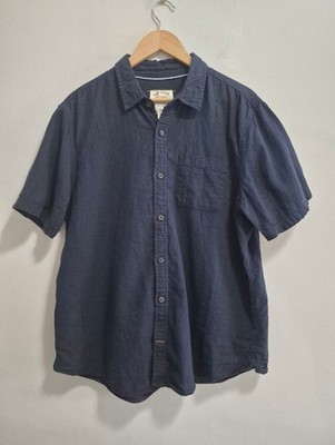 Fat Face Mens Linen Blend Casual Short Sleeve Button Up Size XL