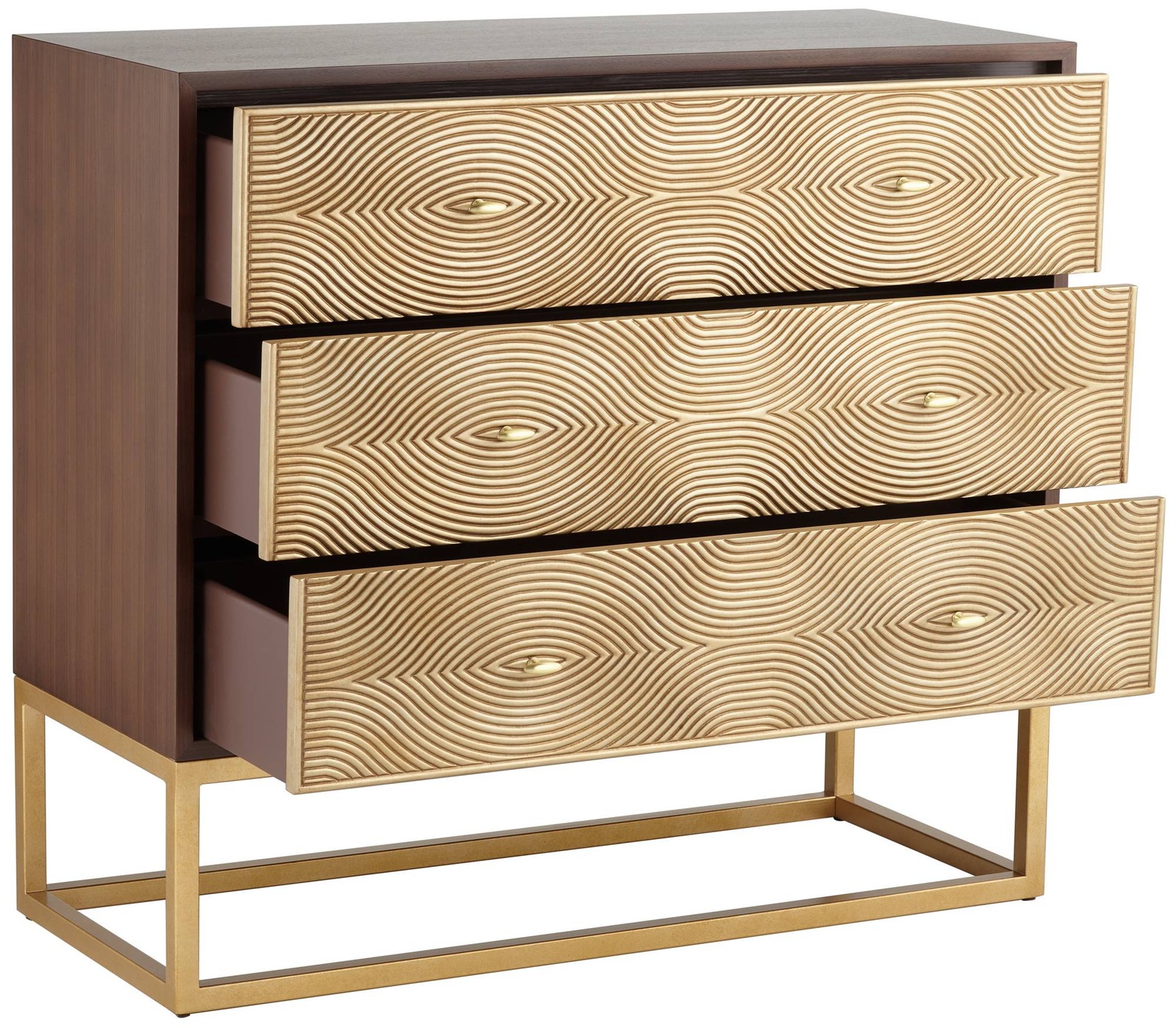 55 Downing Street Alban 39" Wide Modern Luxe 3-Drawer Chest