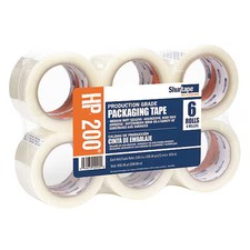 Shurtape 104484 Carton Sealing Tape, 1.8 Mil, Clear, Pk6