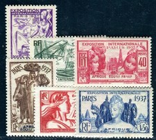 AEF 1937 YVERT 27-32 * SET EXPOSURE (F4597