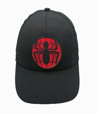Spidermam Black Adult Adjustable Hat-Cap. Front & Back Sublimated Logo