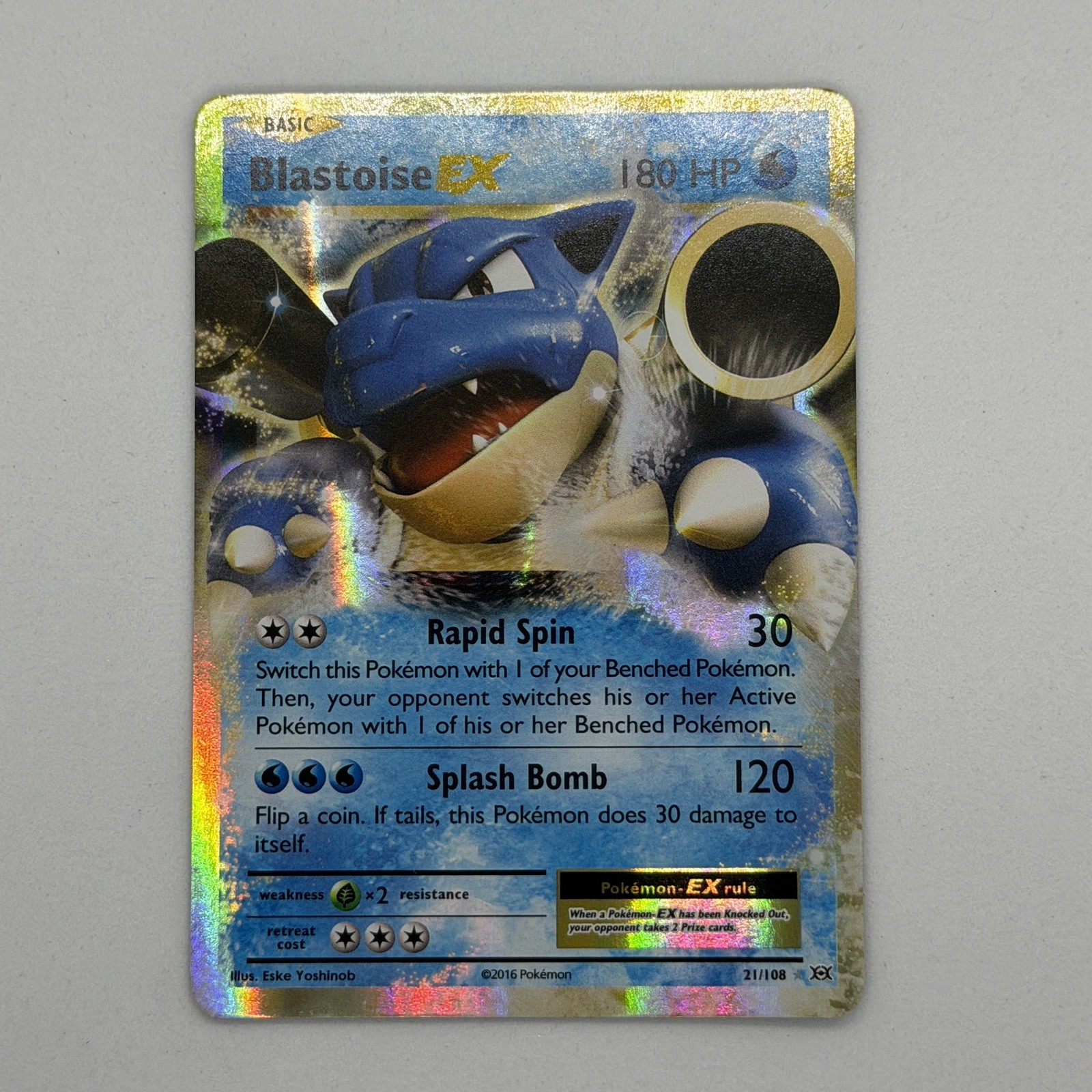 Blastoise EX 21/108 XY - Evolutions Ultra Rare Holo Pokemon Card LP