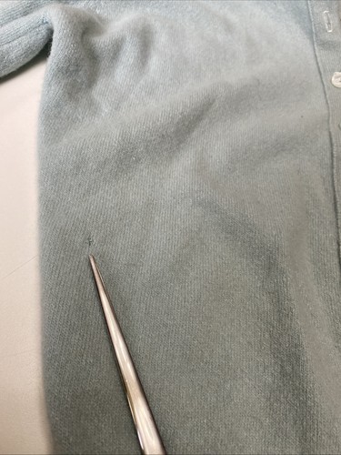 Vintage 50s Dalton S 100% Cashmere Cardigan Seafoam Green 3/4 Sleeve, $30 - Photo 15