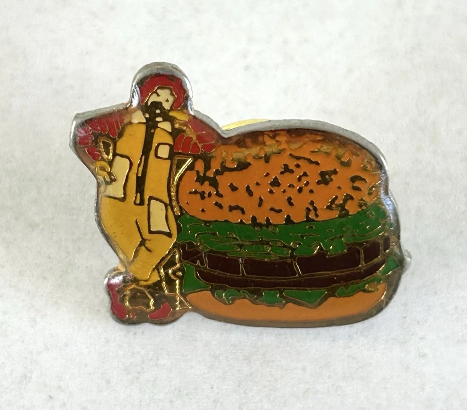 Vintage McDonald's Employee Lapel Pins Burger & Fries Lot Of 5 - Image 4 of 4