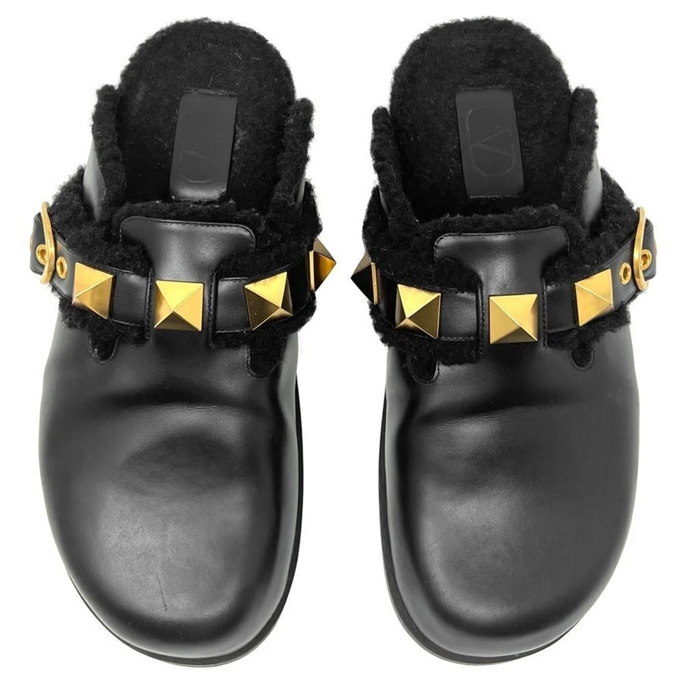 Valentino Garavani 罗马耳钉剪绒 Sabots 一脚蹬穆勒鞋 - 37.5 码 — 第 3/4 张图片