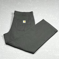 Carhartt Rugged Flex Relaxed Fit Canvas Work Pants Mens Size 38 Gray Pockets