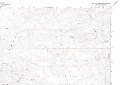 The Narrows, Nevada 1972 Vintage USGS Topo Map 7.5 Quadrangle Topographic