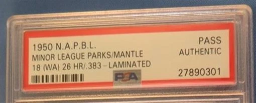 1950 Mickey Mantle PSA Ticket Pass NAPBL/Minor League/26 HR/.383 BA/Age 18 ⚾️ - Image 4 of 4