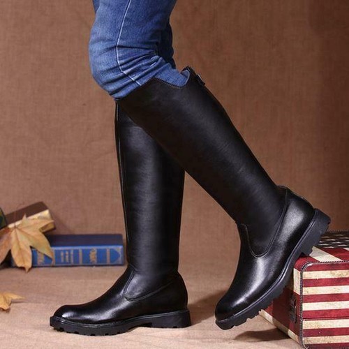 Men's winter fur lined military riding 