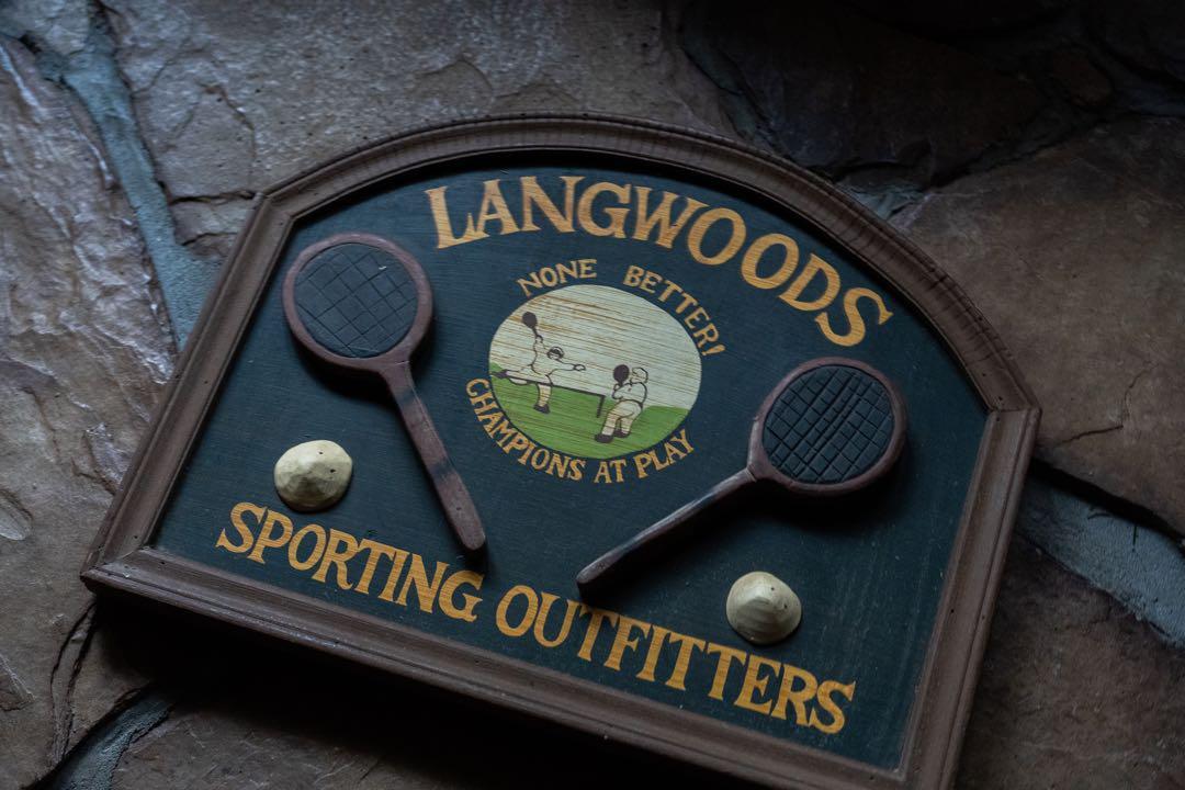 UK antique tennis langwood board sign object Vintage Antique