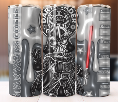 Darth Vader Inflated Coffee Tumbler 20 oz Skinny Cup Mug Stainless