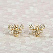 1.15Ct Lab Created Gorgeous Diamond Honey Bee Earrings 18K Yellow Gold Finish
