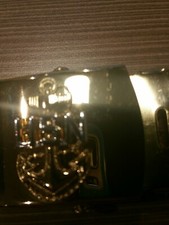 USN NAVY GOLD TONE BELT BUCKLE WITH USN ANCHOR CHIEF EMBLEM WAS MILITARY ISSUE