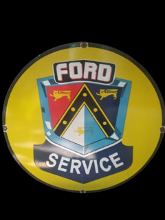 PORCELIAN FORD SERVICE ENAMEL SIGN SIZE 30X30 INCHES DOUBLE SIDED
