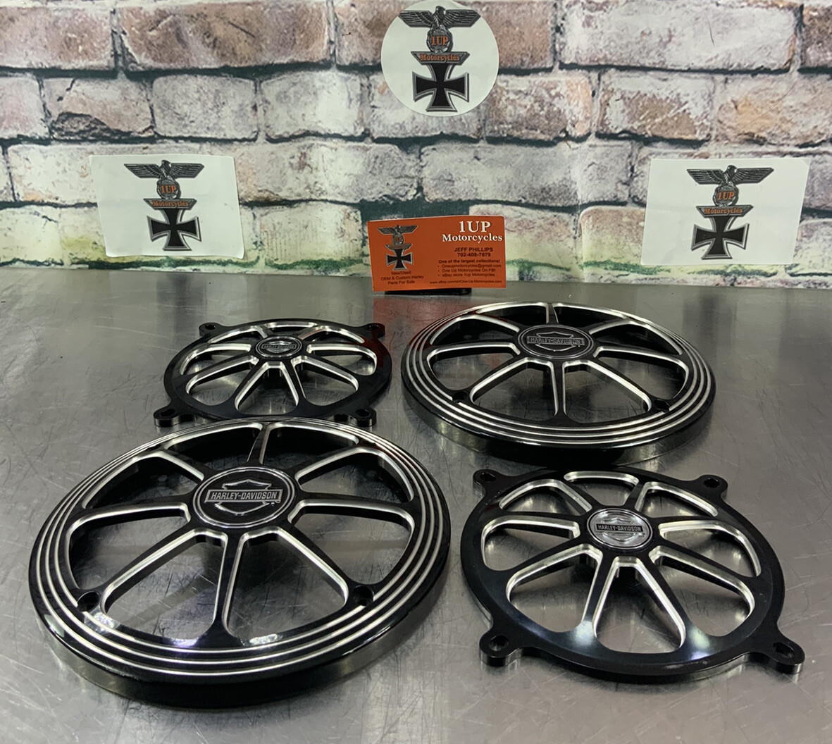 HARLEY DAVIDSON SPEAKER GRILL COVERS CONTRAST CUT BILLET 4 PACK NICE [M107] eBay