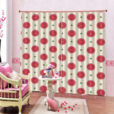 Great Red Wave Point 3D Curtain Blockout Photo Printing Curtains Drape Fabric