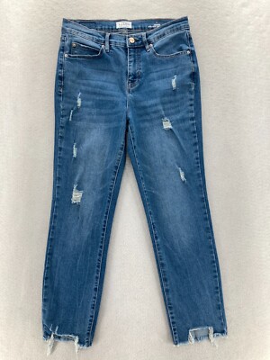 Nicole Miller Soho Slim Ankle Jeans Women's 4 Blue Stretch Denim High Rise Y2K