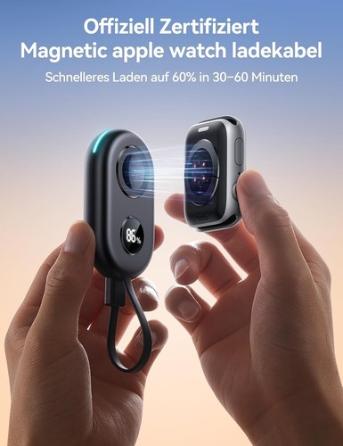 Powerbank für Apple Watch 2500mAh Magnetisch Kabellos USB-C Ladekabel - 第 9/10 張圖片