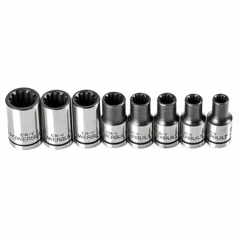 Powerbuilt 8 Piece 1/4 Inch Drive Universal Socket Set with Tray - 642053