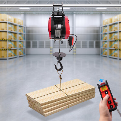 110V 50/60HZ ELECTRIC HOIST WITH REMOTE CONTROL WINCH LIFT - 350KG/771.62LBS!