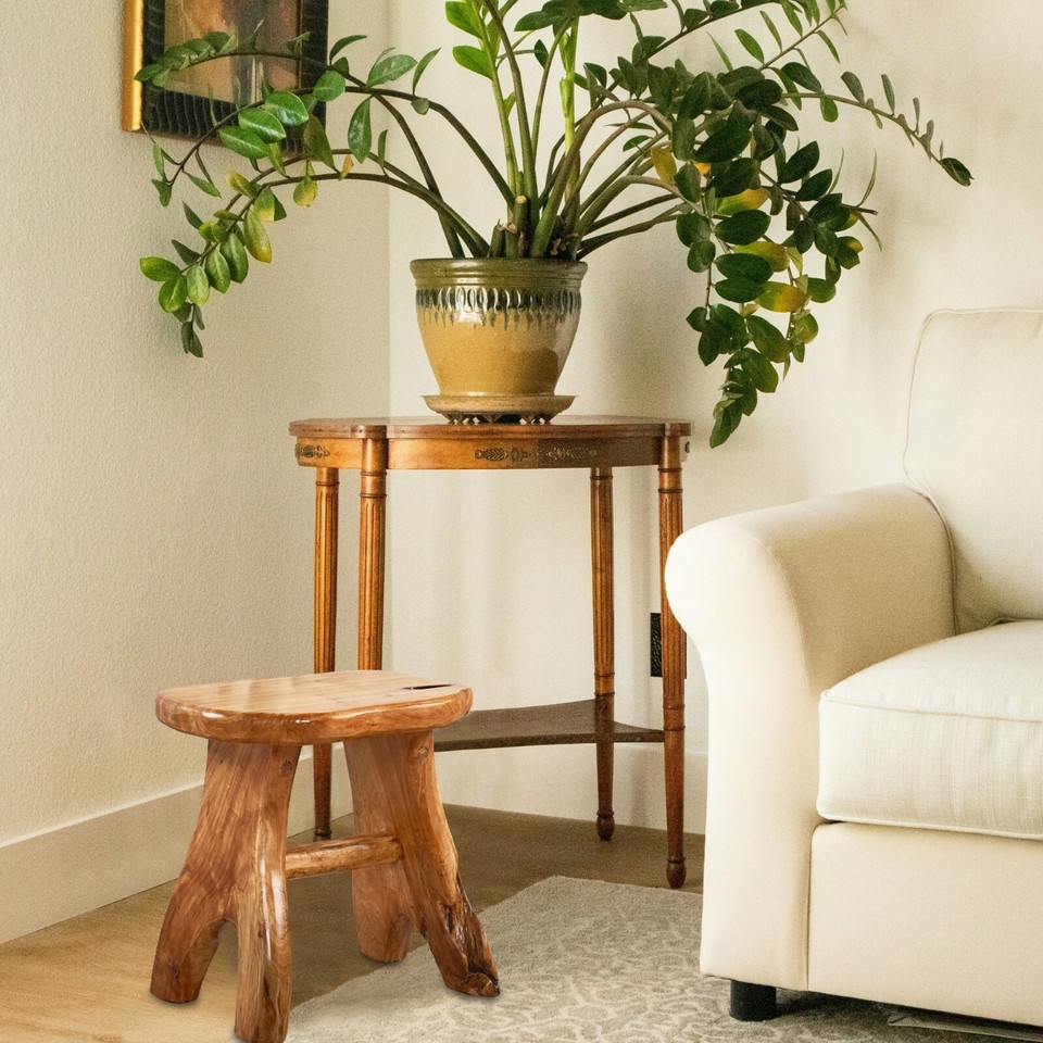 Rustic Live Edge Stool Rustic Live Edge Cedar Bench Wooden Entryway Bench Farmhouse Side Table ...