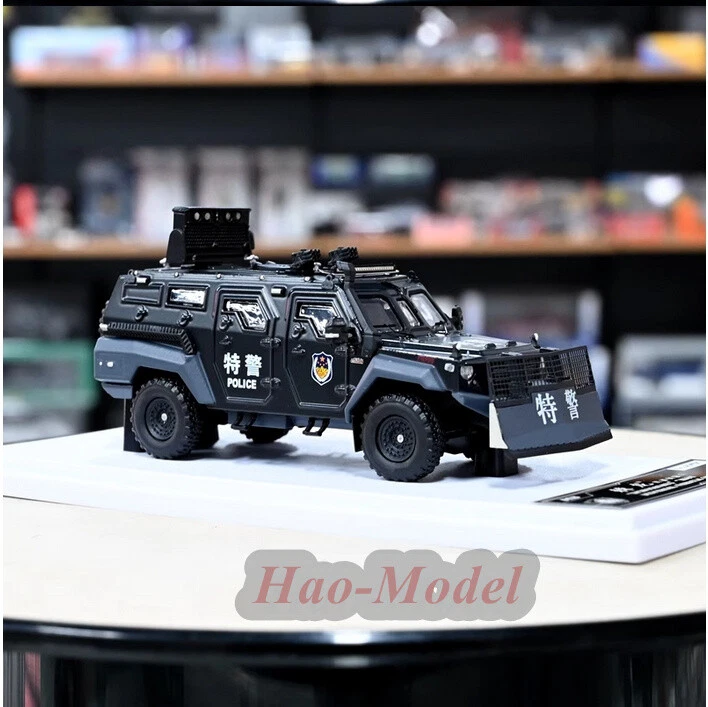 MB 1:64 SWAT Riot dispersal Car Model Simulation Alloy Diecast Ornaments Black - Immagine 4 di 4
