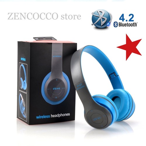 CUFFIE HEADSET WIRELESS BLUETOOTH STEREO CON MICROFONO SMARTPHONE PC P47  4.2+EDR | eBay