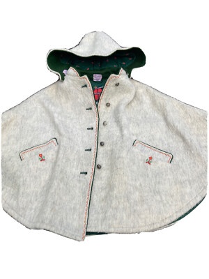 Germany製 Vintage LODEN Coat ローデン　Poncho Loden King Alpine Wool Cape Coat Womens Sz 10 Green German
