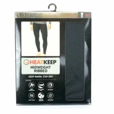 NEW HeatKeep Midweight RIBBED Men's Base Layer Pant Gray Free Shipping MSRP: $38