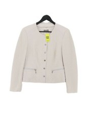 Gelco Women's Jacket Uk 14 Cream Geometric Polyester With Elastane Bomber Jacket