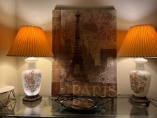 RARE!!! EF & EF Industries Lamp: Beautiful VINTAGE Hand-Painted Glass! BEST DEAL