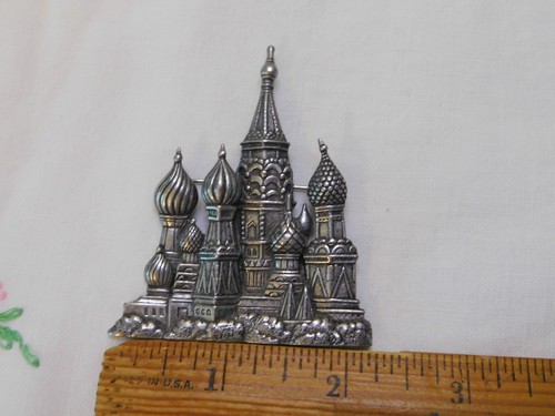 Jonette Jewelers JJ Cathedral Russia Kremlin Brooch 1986 Vintage Castle - Bild 2 von 4