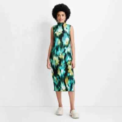 Women's Watercolor Plisse Midi Dress - Future Collective Size XXS | eBay Women's Watercolor Plisse Midi Dress - Future Collective Size XXS | eBay