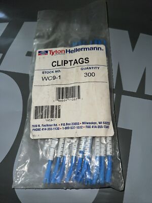 Hellermann Tyton Cliptags WC9-1 Wire Marker Number 3  Lot of 300 16ga to 10ga