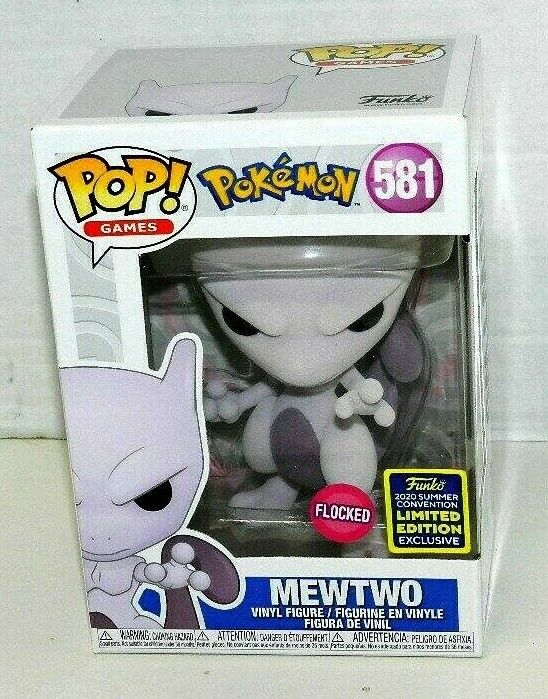 Funko Pop! Games Pokemon Mewtwo (Flocked) Summer Convention Exclusive  Figure #581 - US