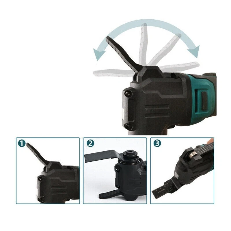 Utensile Multifunzione Oscillante 2 Batterie 350W Vibra Taglio Leviga Attrezzo - Immagine 3 di 4