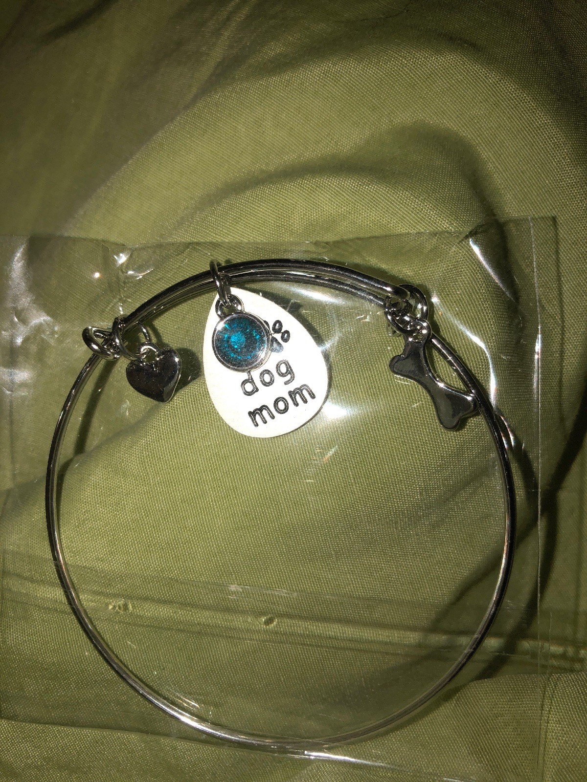 Dog Mom Bangle Bracelet Dog Paw Bone Metal New Dog Rescue eBay