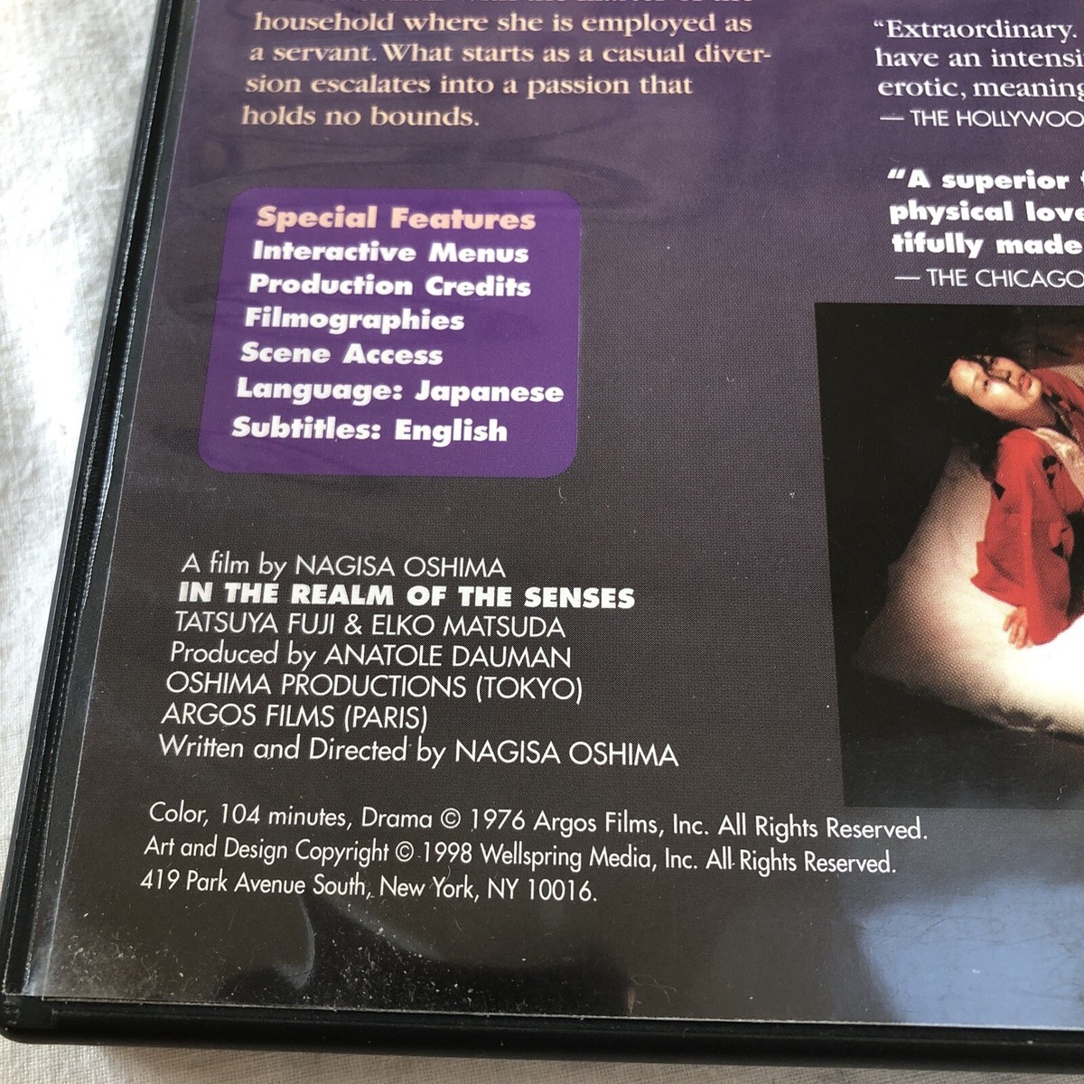IN THE REALM OF THE SENSES 1976 DVD OOP FOX LORBER PRINT NAGISA