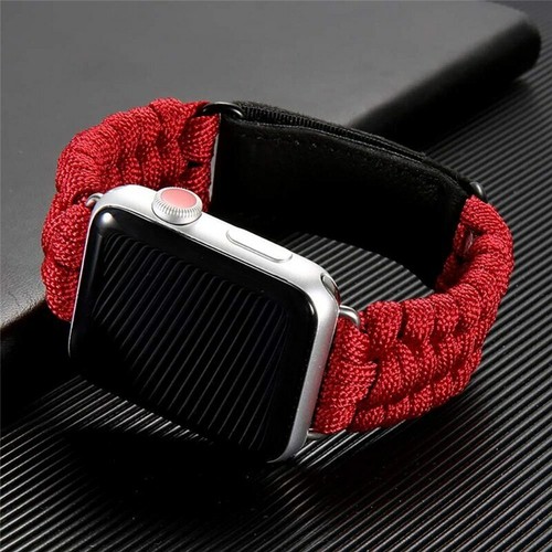 Outdoors Survival Rope Strap Apple Watch Band 44mm 42mm 40mm 38mm Woven Paracord - Picture 3 of 29