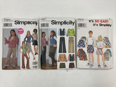 Patterns Lot Of 3 Childrens Tops Pants Skirts Shorts Uncut 1990s And 2000s C13v