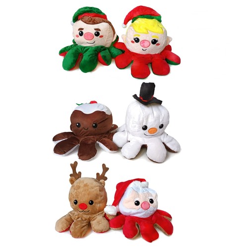30cm Christmas Reversible Octopus Soft Toy Gift Idea Secret Santa eBay